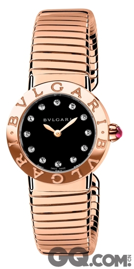 BVLGARI宝格丽凭借精湛的珠宝和腕表制作技艺，推出全新 BVLGARI BVLGARI Tubogas系列手镯腕表。这款手镯腕表延续着BVLGARI BVLGARI系列的传统，造型大胆独特，绽放闪耀光彩。BVLGARI BVLGARI Tubogas 系列在表链链节中巧妙采用了Tubogas 技术，完美印证精妙的手工金属作品一样可成为卓尔不凡的艺术品。 