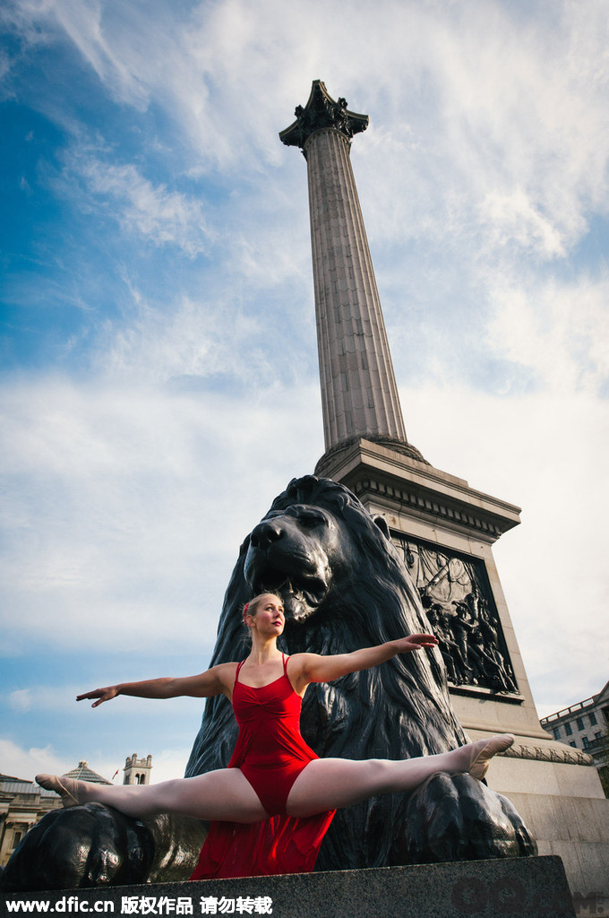 近日，维珍行动（Virgin Active）携“极限芭蕾”表演者Agathe Petrini首次来到英国，在伦敦启动全新的融合芭蕾课程。而这位曾凭借在阿尔卑斯山上表演芭蕾的照片在网络走红的女芭蕾舞者，此次选择在伦敦市内不同的景点前摆出经典的芭蕾动作。多年舞蹈生涯造就了她良好的身体力量、柔韧性和敏捷性，Petrini不断突破自己的极限，以向世人证明芭蕾也可以很刺激。
