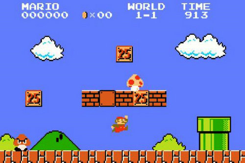 NO.3《超级马里奥》
九十年代初最火爆的游戏莫过于《超级马里奥》，这个穿衣品味很土的水管工不论出现在任何游戏设备中，都是大家竞相把玩的对象。从像素风格到2D再到3D，超级马里奥就如同吃了蘑菇一样强大，依旧能占领游戏界的重要位置。
