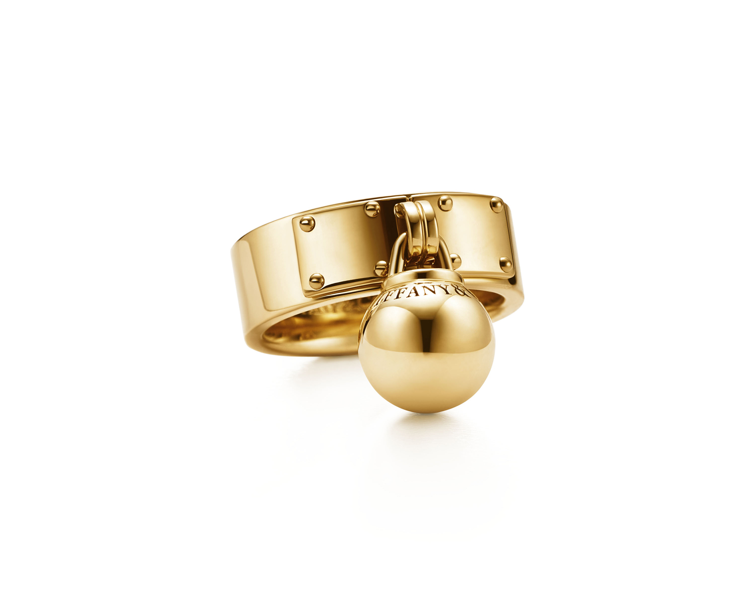 Tiffany HardWear系列18K黄金球形吊坠戒指