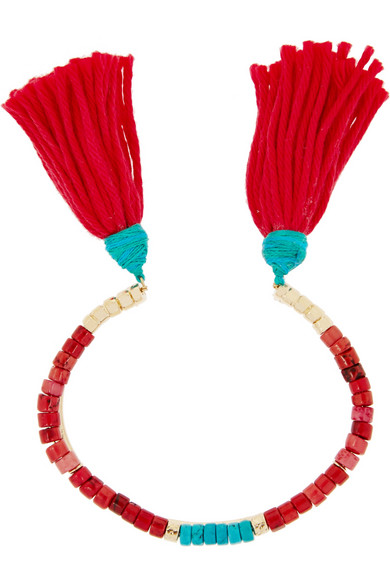 Sioux 绿松石、珊瑚、镀金手镯_VOGUE的图片