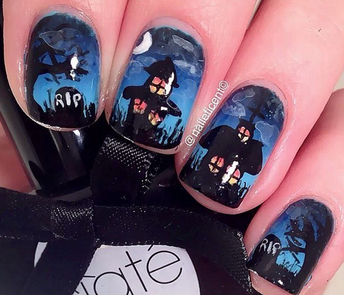 万圣节美甲图案,就是要搞怪!