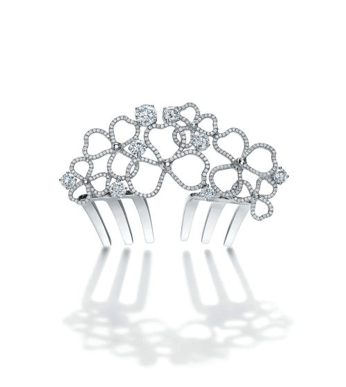 tiffany & co. 蒂芙尼paper flowers花韵系列铂金镶嵌钻石皇冠