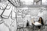 俄罗斯网红咖啡馆 宛如进入2D黑白漫画世界
