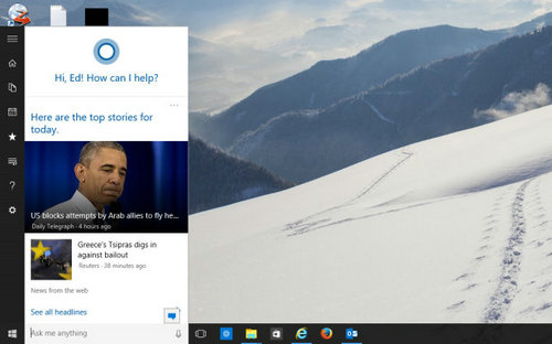 NO.1私人助手小娜

Windows 10最重要的更新功能之一，新的虚拟助手小娜将出现在你的Windows 10桌面上，直接访问小娜就能回答你的问题。另外每天也能够为用户提供天气、备忘录、导航等帮助。

