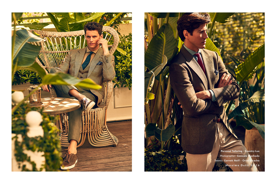 Massimo Dutti推出了夏季个人定制系列男装。经典的三件套西装，复古的风格，绅士的风度显露无疑。中性色的柔和，搭配柔和的日光，温文尔雅的气质，被西装衬托着，从容而得体。