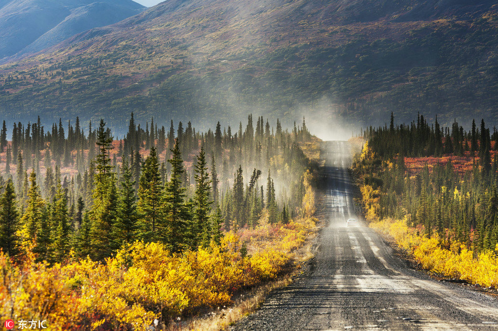 开放于1957年的丹那利公路（Denali Highway）是第一条直通阿拉斯加州丹那利国家公园的公路。这条砾石满布的公路穿梭于阿拉斯加山脉的森林和大小山麓丘陵之间，沿途自然风光美不胜收。