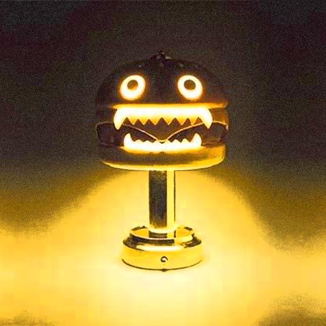 关灯开灯大不同的汉堡台灯