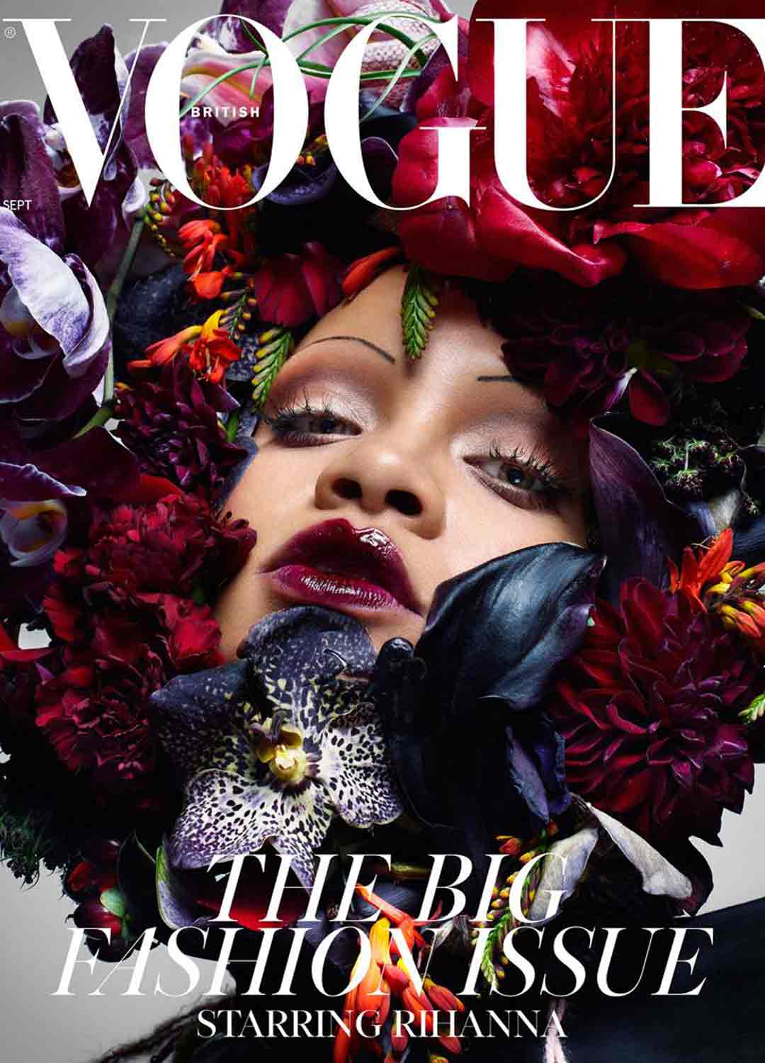 rihanna 登上英国版 vogue 9月刊封面
