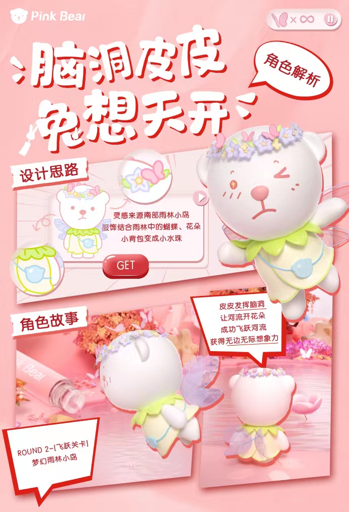 PinkBear皮可熊放飞新愿计划传递美好 皮皮携兔年限定展开冒险之旅